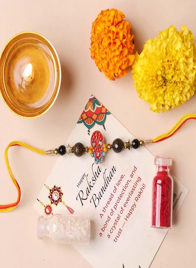 Shubhanjali Spiderman Protection Rakhi for Kids Pack of 6 | Superhero Cartoon Rakhi for Brother | Designer Raksha Bandhan Rakhi's for Little Bhaiya with Roli Chawal, Greeting Card & Potali Gift Set - Image 3