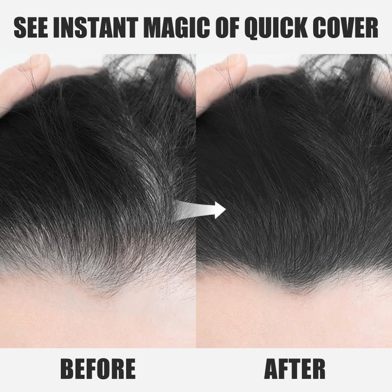 VOLLUCK Root Touch Up, Instant Gray Hair Cover Concealer Stick, 2-In-1 Double Head Hair Color Finishing Stick, Hair Mascara Brush for Eyebrow& Beard (Black, 0.23 Fl oz) - Image 3