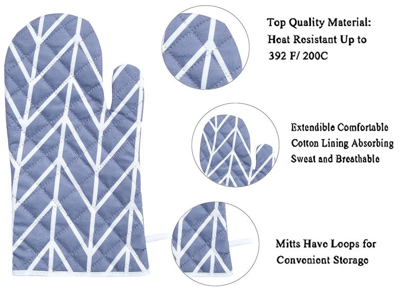AAZEEM Oven Mitts and with Recycled Infill Silicone Non-Slip Cooking Gloves for Cooking Baking Grilling - Image 4