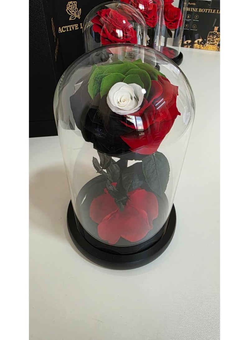 فلاور وردة العلم الوطني الإماراتي المحفوظة في قبة زجاجية - هدايا وديكورات فاخرة - Image 1