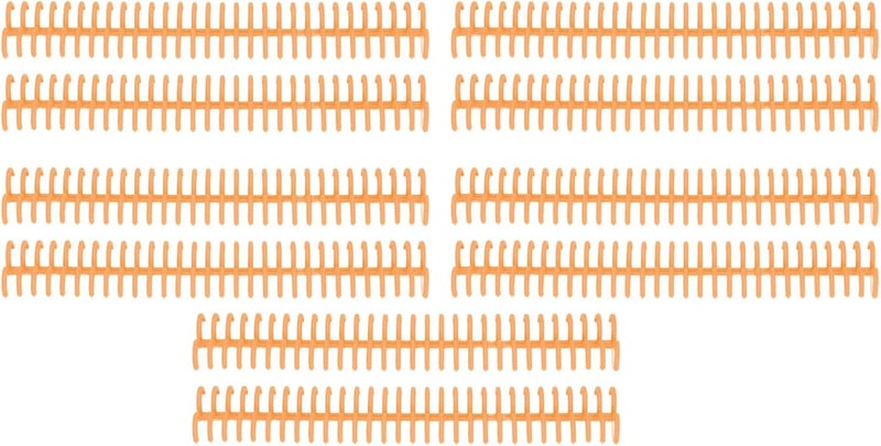 10PCS Plastic Binding Spines, 30 Rings 19mm Comb for A4 B5 A5 Paper, with 150 Sheets Capacity (Orange) - Image 1