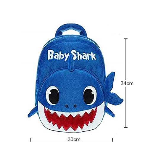 Frantic Kids Soft Animal Cartoon Travelling School Bag Soft Plush Backpacks Boys Girls Baby for 2 to 5 Years Baby/Boys/Girls Nursery, Preschool, Picnic(BlueBabyShark) - Image 4