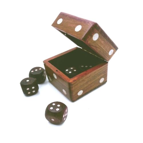 ZYNTIX Wooden Cube Set for Ludo - Includes 1 Big Dice and 5 Small Ludo Dice - Natural Wood - Useful for Board Games, Family Fun, and Game Night Essentials (Square White) - Image 4