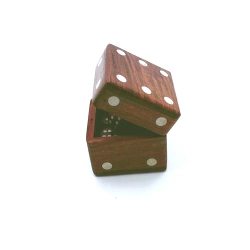 ZYNTIX Wooden Cube Set for Ludo - Includes 1 Big Dice and 5 Small Ludo Dice - Natural Wood - Useful for Board Games, Family Fun, and Game Night Essentials (Square White) - Image 2