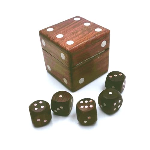 ZYNTIX Wooden Cube Set for Ludo - Includes 1 Big Dice and 5 Small Ludo Dice - Natural Wood - Useful for Board Games, Family Fun, and Game Night Essentials (Square White) - Image 3