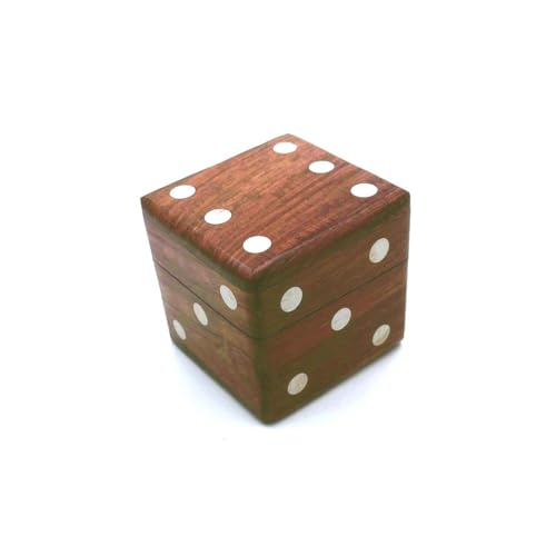 ZYNTIX Wooden Cube Set for Ludo - Includes 1 Big Dice and 5 Small Ludo Dice - Natural Wood - Useful for Board Games, Family Fun, and Game Night Essentials (Square White) - Image 1