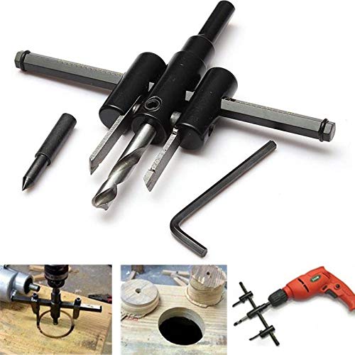 Leeby Adjustable Metal Wood Drywall Circle Hole Saw Drill Bit Cutter Kit Power Tool Set  - Image 1