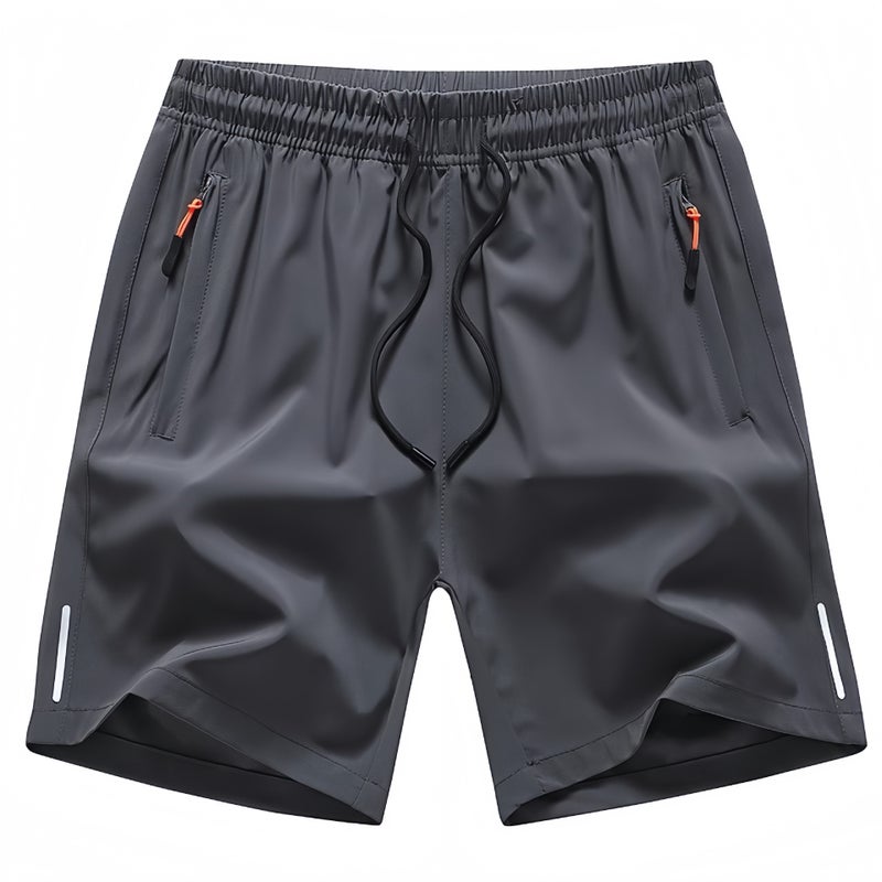 Spandex Ice Silk Shorts Mens 2025 Summer Quick-drying plus size Loose Casual Mens Shorts Sports Breathable Pants 108 gray [spandex material]] 