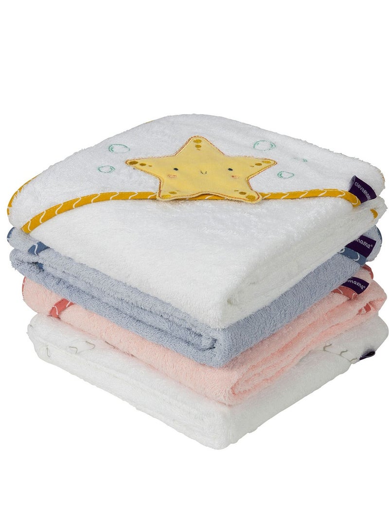 كليفاماما منشفة استحمام للاطفال من بامبو مريلة - زهري - Image 4