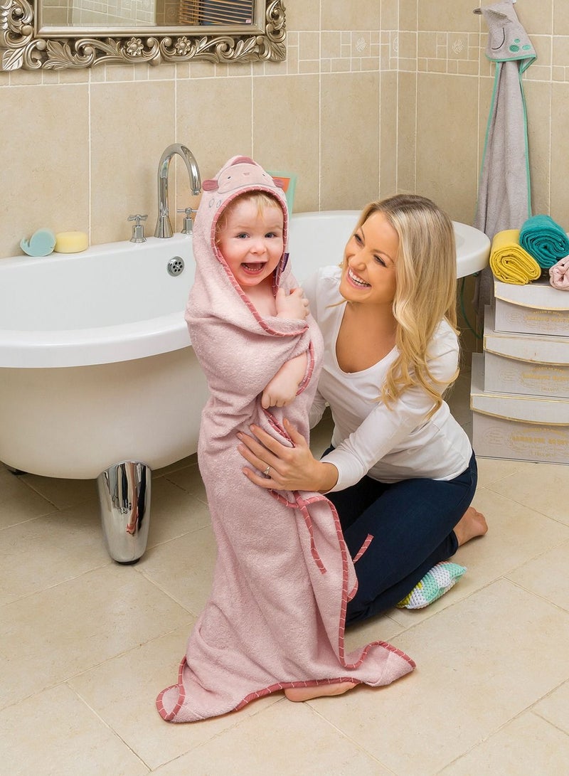 كليفاماما منشفة استحمام للاطفال من بامبو مريلة - زهري - Image 5