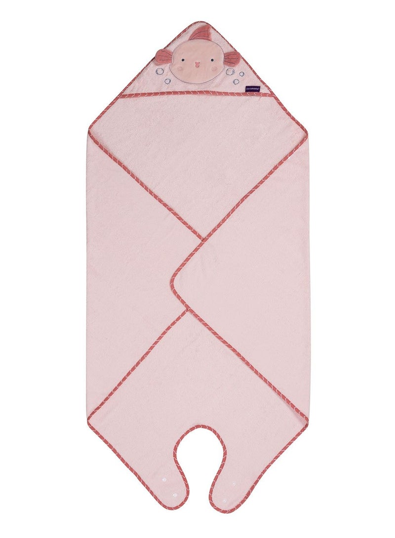 كليفاماما منشفة استحمام للاطفال من بامبو مريلة - زهري - Image 1