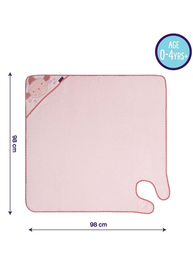 كليفاماما منشفة استحمام للاطفال من بامبو مريلة - زهري - Image 3