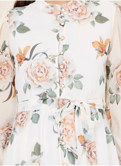 Styli Floral Print Button Detail Shirt Maxi Dress  - Image 3