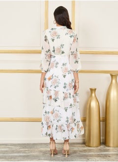 Styli Floral Print Button Detail Shirt Maxi Dress  - Image 4