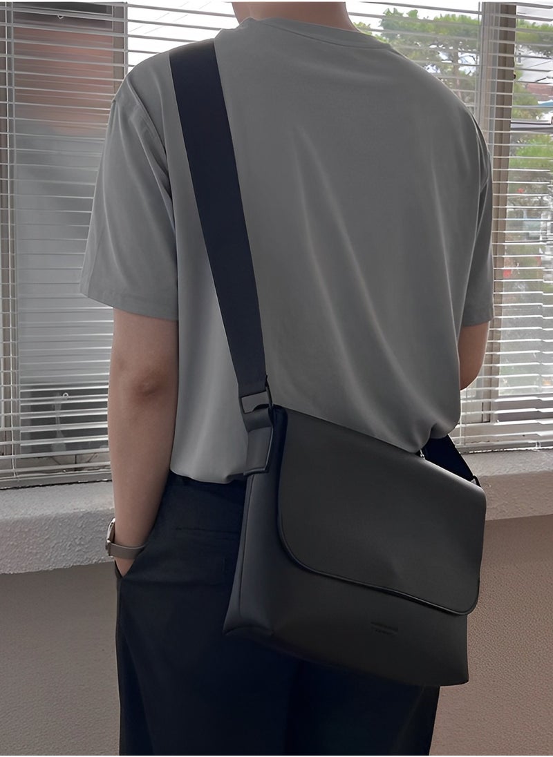 Skycare Skycare Mens Shoulder Bag, Leather Messenger Handbag Crossbody Bag for Men Purse iPad Bag for Business Office Work School with Adjustable Strap  - Image 3