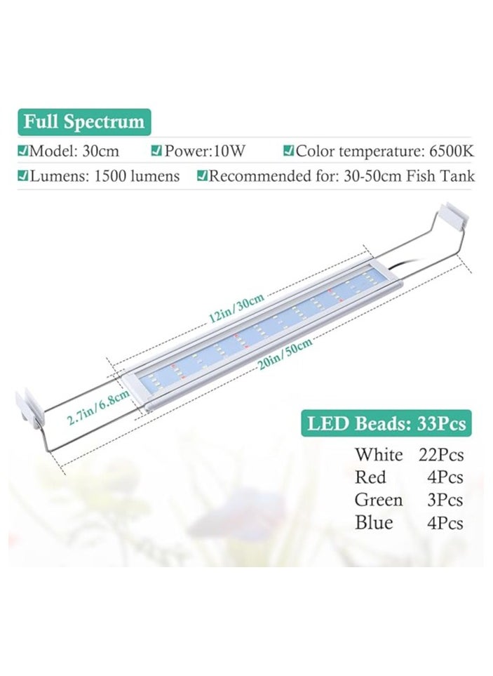 Generic TAMAM AQUARIUM  Full Spectrum LED Aquarium Light, Classic Fish Tank Light with Timer,Fish Tank Plant Light with Stable Extendable Brackets (30-45cm)  - Image 2