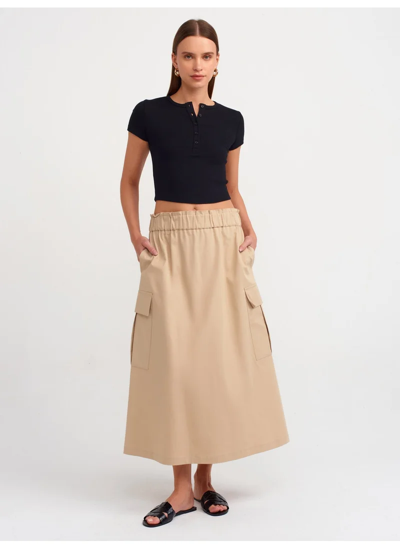 Dilvin 30938 Button Detailed Crop Top-Black