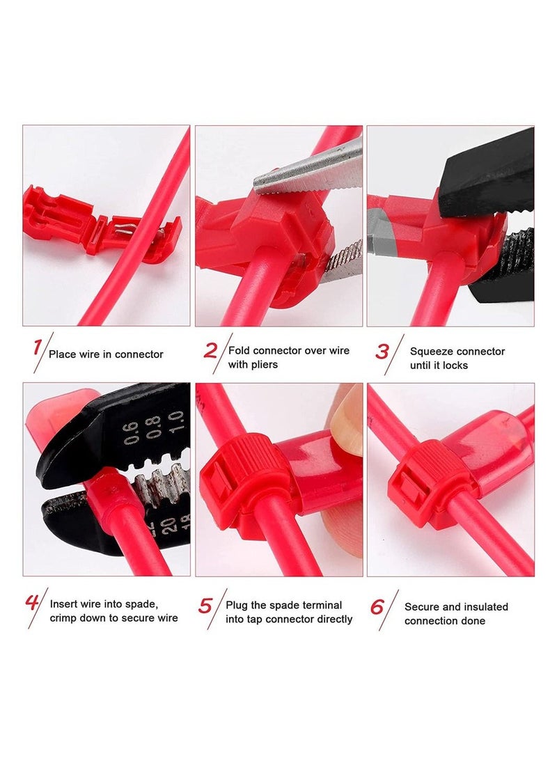 SYOSI - 120 T-Tap Wire Connector Terminal Insulation Male Quick Disconnect Spade Terminal Classification Kit - Image 1