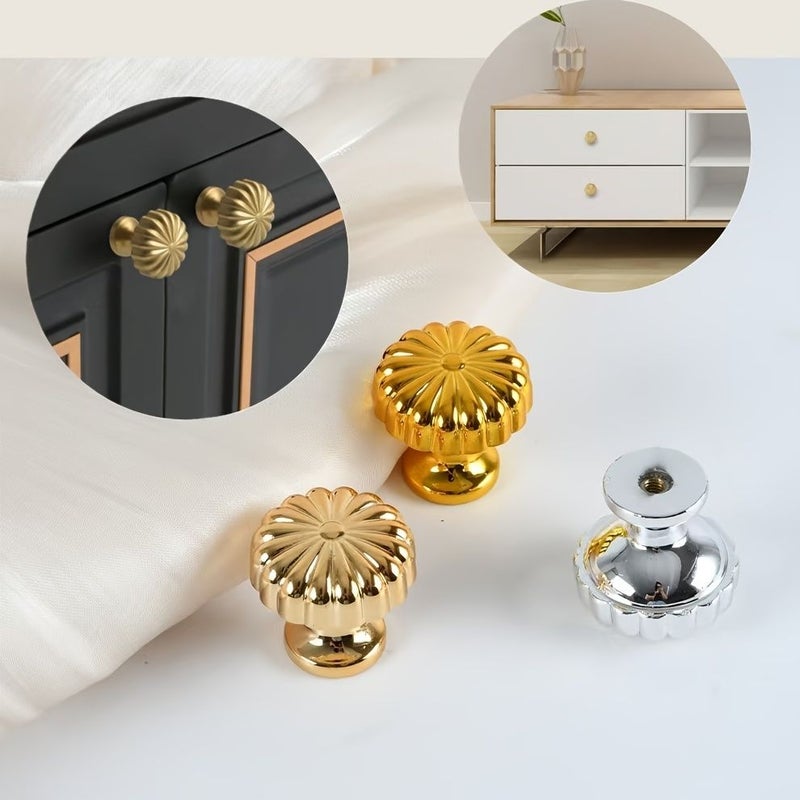 Golden Pumpkin Cabinet Handles 4 Sets Modern Drawer Door Pulls - Image 2