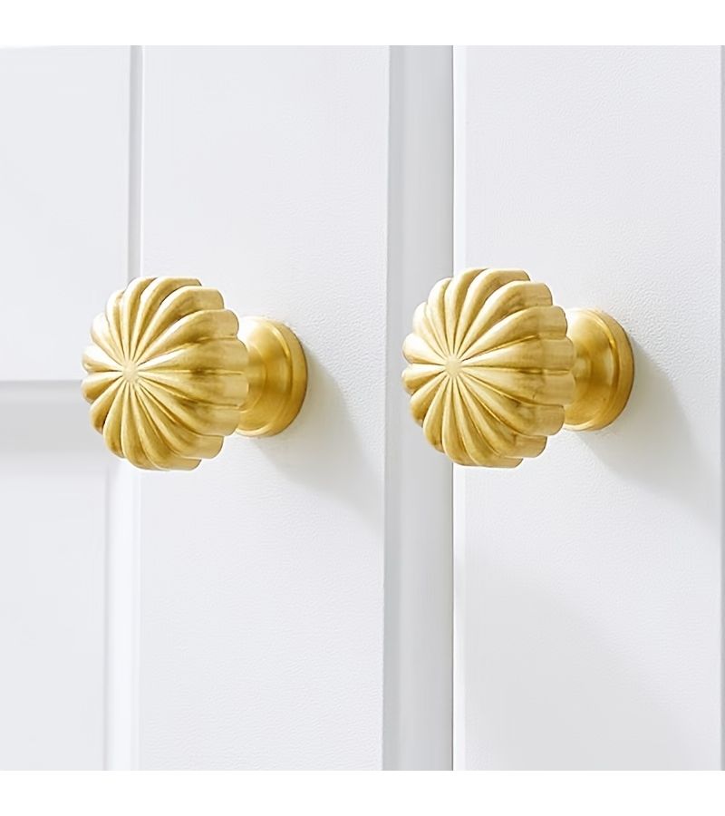 Golden Pumpkin Cabinet Handles 4 Sets Modern Drawer Door Pulls - Image 5