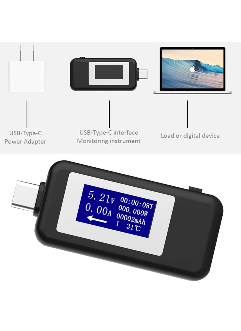 Generic Type-C USB Power Meter Testers, USB C Current and Voltage Bidirectional Tester, Ammeter 0-5A Voltmeter 4-30V, USB-C Charger Safety Tester, Digital Color LCD Display Multimeter, Amp Volt Detector…  - Image 2