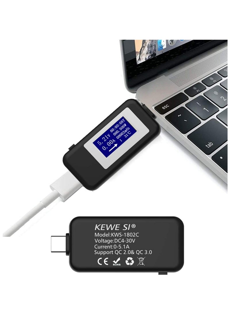 Generic Type-C USB Power Meter Testers, USB C Current and Voltage Bidirectional Tester, Ammeter 0-5A Voltmeter 4-30V, USB-C Charger Safety Tester, Digital Color LCD Display Multimeter, Amp Volt Detector…  - Image 3
