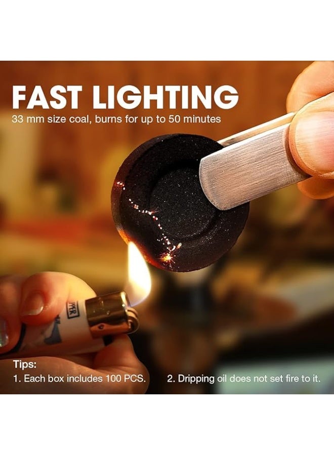 100-Piece Charcoal Bakhoor Coal Black | Charcoal 33 mm - Image 3