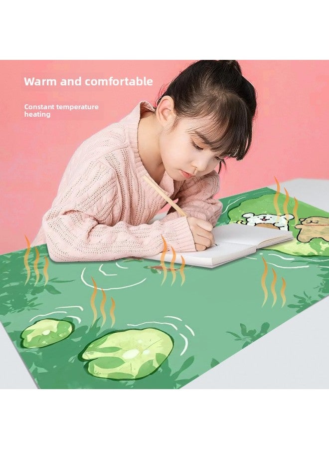 Line Puppy Heating Pad Extra Large Heated Mouse Pad Office Book Desktop Pad Student Computer Writing Hand Warmer Pad-Color:330*800*2mm-Pattern:Leather Model-one Piece Diy - Image 4