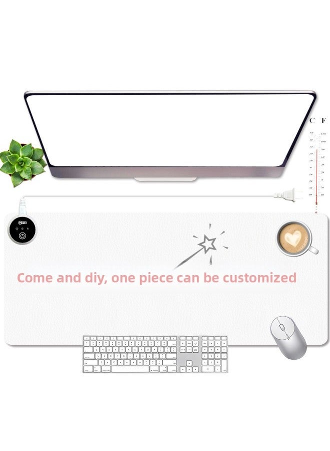 Line Puppy Heating Pad Extra Large Heated Mouse Pad Office Book Desktop Pad Student Computer Writing Hand Warmer Pad-Color:330*800*2mm-Pattern:Leather Model-one Piece Diy - Image 1