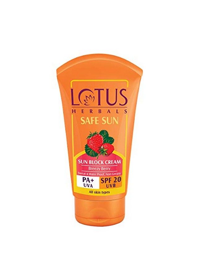 LOTUS HERBALS Safe Sun Block Cream Spf 20 100G  - Image 1