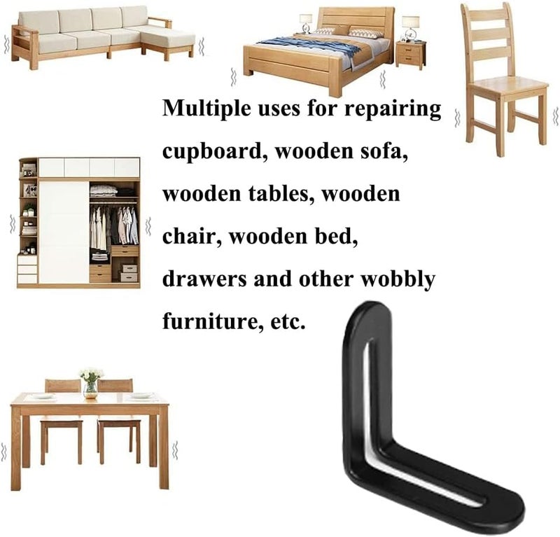 Zikra 10 Pcs Adjustable L-Shape Corner Brace with Slot, Metal Connector Slidable Slotted Joint Right Angle Bracket Fastener for Wood Chair Bookshelf Board Window Furniture Cabinet DIY - Image 3