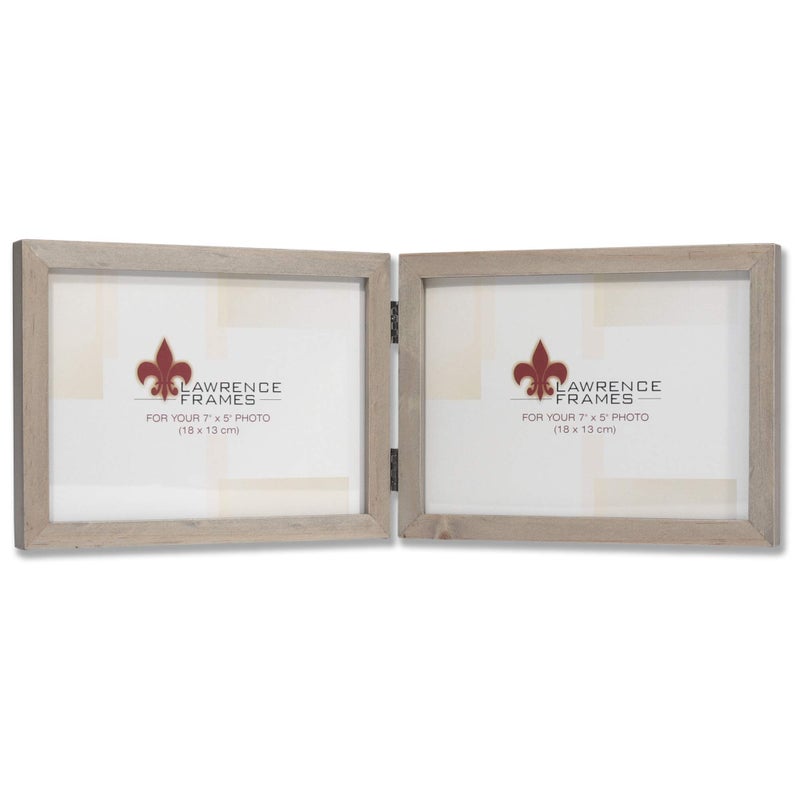 Lawrence Frames Studio Wood Picture Frame 7x5 Double Gray