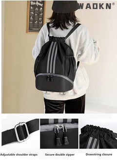 WAOKN Youth Soccer Bag, Boys Girls Soccer Backpack,Drawstring Basketball Bag,Waterproof Football & Volleyball Backpack, Sports Bag  - Image 3
