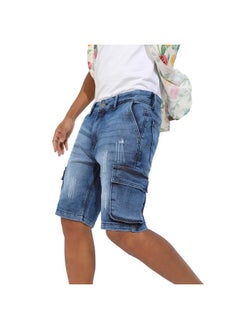 Campus Sutra Campus Sutra Men's Boyfriend Shorts (CBSSM23JN_SHORT61_M_PLN_BU_Blue  - Image 5