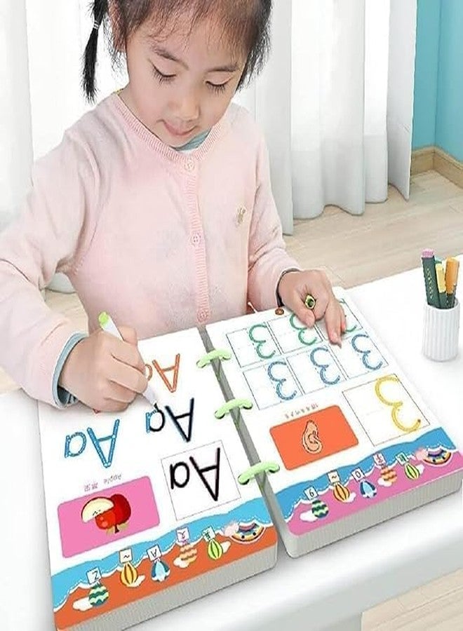 HUBTURE Magic Practice Reusable Pen Control Workbook for Kids – Tracing & Drawing Book for Lines, Shapes, Patterns & Numbers – Includes Disappearing Ink Pen – Ideal for Early Learning (1 Pc) - Image 4