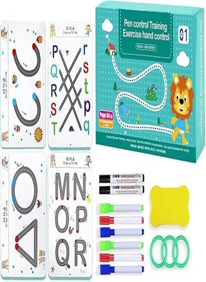 HUBTURE Magic Practice Reusable Pen Control Workbook for Kids – Tracing & Drawing Book for Lines, Shapes, Patterns & Numbers – Includes Disappearing Ink Pen – Ideal for Early Learning (1 Pc) - Image 1