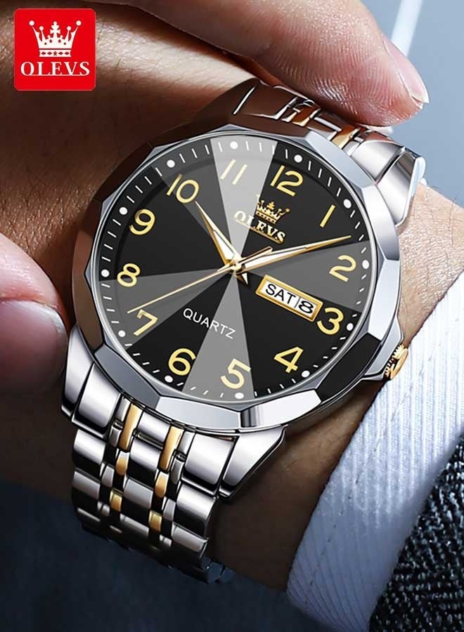 OLEVS Watch for Man Waterproof Men's Watches Digital Dial Quartz Watch for Man Luminous Stainless Steel Wristwatch Male Date Week - Image 1