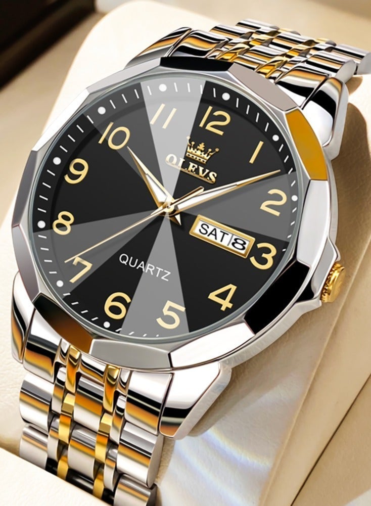 OLEVS Watch for Man Waterproof Men's Watches Digital Dial Quartz Watch for Man Luminous Stainless Steel Wristwatch Male Date Week - Image 2