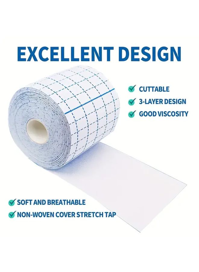 شريط لاصق طبي غير منسوج 15 سم × 5 م قابل للتنفس ومطوي ومعقم وأبيض قابل للتخلص منه بنمط شبكي للعناية بالجروح - Image 4