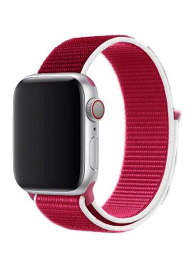 NIBEMINENT Henlein Series Nylon Band For Apple Watch 42/44mm Cherry/White - Image 2