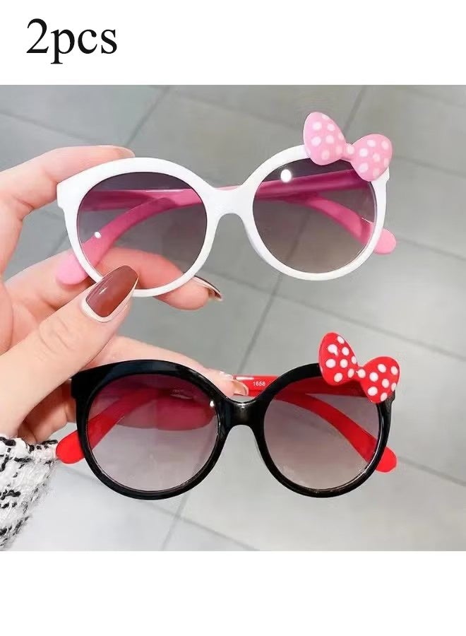 واي جيه 2 بي سي مجموعة نظارات الموضة، بانوت لامع رقيقة نظارات القط الجميلة، دعامة الصور اللطيفة، النظارات المزخرفة هدية مثالية للأوزان والفتيات (بما في ذلك حقيبة النظارات)، النظارات الشمسية - Image 1