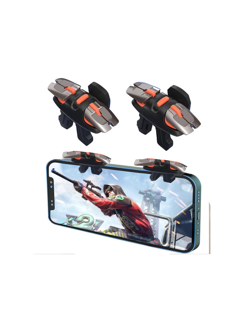 SOLARAE Mobile Triggers, Joystick Aim & Fire Trigger for iPhone and Android Phone, 6 Fingers Operation, Sensitive Shoot, Compatible with PUBG/Fornite/Call of Duty/Rules of Survival/Knives Out (Brown)(2 Pack) - Image 1