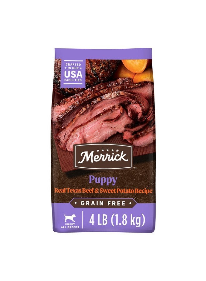 ميريك طعام جاف للجراء من Merrick Grain Free Beef + Sweet Potato Recipe، 4 رطل (قد تختلف العبوة) - Image 1