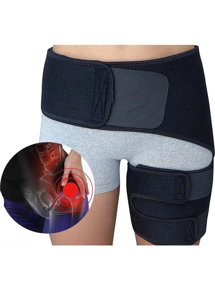 AirYoung Hip Brace Thigh Compression Sleeve,Hip Sciatica Pain Relief Device Brace,Hamstring & Groin Compression Sleeve Wrap for Sciatic Nerve Relief,Hip Support Brace for Women & Men - Image 1
