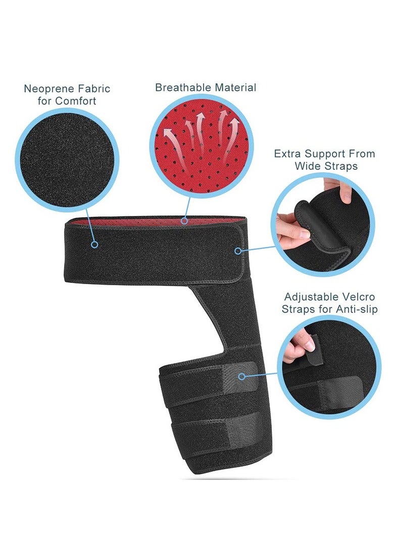 AirYoung Hip Brace Thigh Compression Sleeve,Hip Sciatica Pain Relief Device Brace,Hamstring & Groin Compression Sleeve Wrap for Sciatic Nerve Relief,Hip Support Brace for Women & Men - Image 3