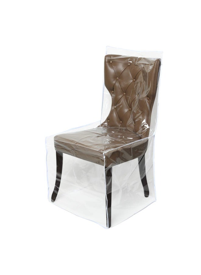 Zipcase  2 Packs Clear All Cover in Plastic Dinning Chair Covers - Heavy-Duty PVC Chair Protectors 20 D x 22 W x 20 H x 41 H Keep Your Dinning Chair Away from Water Dust Paws and Claws  - Image 1