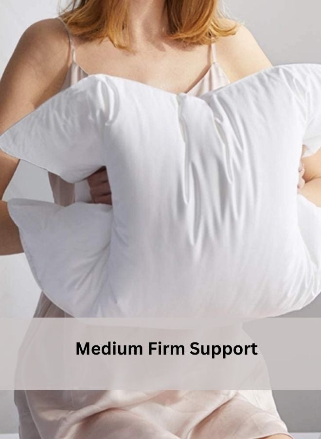 LUNA Home 1 piece Recyclable Feather Pillow, Soft Medium Support 100% Cotton. - Image 2