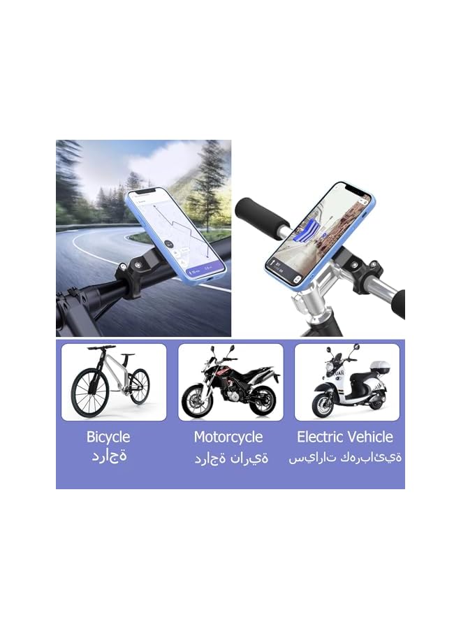 S-TOP Bike phone mount (blue), shock-absorbing GPS bracket for 4.7-7.2 Inch smartphones, Equipped with 1 shock absorber patches. 360 ° rotation handlebar holder - Image 4