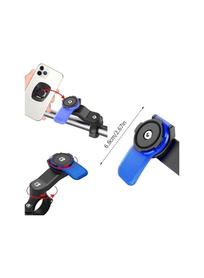 S-TOP Bike phone mount (blue), shock-absorbing GPS bracket for 4.7-7.2 Inch smartphones, Equipped with 1 shock absorber patches. 360 ° rotation handlebar holder - Image 1