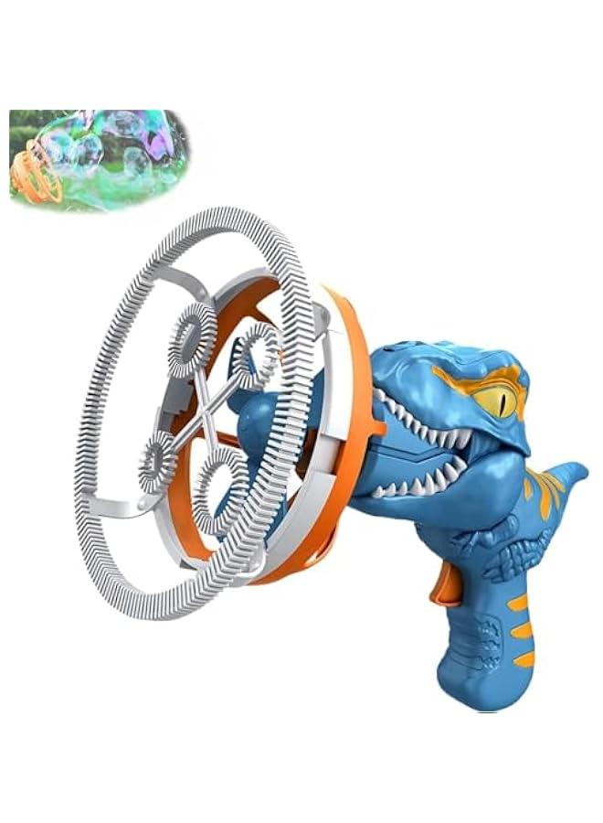 Dino-mite Bubble Blaster: Portable Dinosaur Bubble Maker with Batteries and Bubble Solution - Ideal for Kids - 1/2 Pcs Pack (Blue)  - Image 1